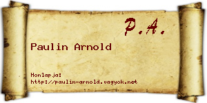 Paulin Arnold névjegykártya